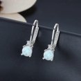 thumbnail image 3 of Pendientes de aro de plata de ley 925 Pendientes de ópalo Joyas de cumpleaños para mujer,, 3 of 5