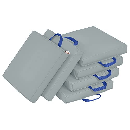 Open Box ECR4KIDS SOFTZONE FLOOR CUSHIONS SQUARE FLEXIBLE SEATING GRAY 6-PIECE - GRAY