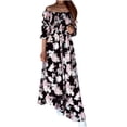 thumbnail image 1 of Vestidos Para Mujer Vestidos Largos Nueva Moda Retro Impreso Fuera Del Hombro Un Hombro Vestido de Manga Larga Con Cintura Que Adelgaza Sobre La Rodilla Odeerbi ODB139222, 1 of 5