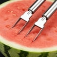thumbnail image 5 of pstuiky Stainless Steel Watermelon Slicer Cutter Tool with Fruit Forks 3-In-1 Kitchen Gadget for Easy Cubes Slices Perfect for Picnics Barbecues and Outdoor Gatherings, 5 of 5