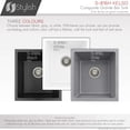 thumbnail image 2 of Stylish Dual Mount 16" White Composite Granite Single Bowl Kitchen Sink with Strainer S-816H, 2 of 14