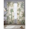thumbnail image 2 of Palm Tree Sheer Curtains 84 Inch Length 2 Panels Set, Sage Green Tropical Nature Plant Watercolor Voile Window Treatment Rod Pocket Curtains Sheers Drapes for Bedroom/Living Room/Kitchen 52"x84"x2, 2 of 7