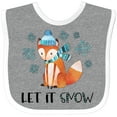 thumbnail image 3 of Inktastic Let it Snow Cute Orange Fox in Hat and Scarf Boys or Girls Baby Bib, 3 of 4
