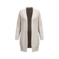 thumbnail image 6 of Hrsba Cable Knit Sweaters for Women Solid Color V Neck Oversized Long Knit Pullover Sweater, 6 of 6