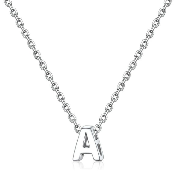 Suplight 925 Sterling Silver Dainty Initial A-Z Alphabet Letter Pendant Necklace for Women