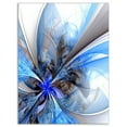 thumbnail image 1 of Designart Symmetrical Large Blue Fractal Flower Canvas Wall Art, 1 of 4