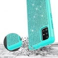thumbnail image 4 of Value Pack + for Samsung Galaxy A51 5G (NOT FIT SAMSUNG A51) with Tempered Glass Glitter Hard Case Hybrid Cell Phone Case Glitter Shock proof Edge Slim Bumper Scratch Cover (Teal), 4 of 4
