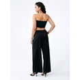 thumbnail image 2 of Sucegi Women's Striped Wide-Leg Pants Elastic Waist with Drawstring | Loose Fit for Concealing Imperfections | Perfect for Daily Commute, 2 of 5