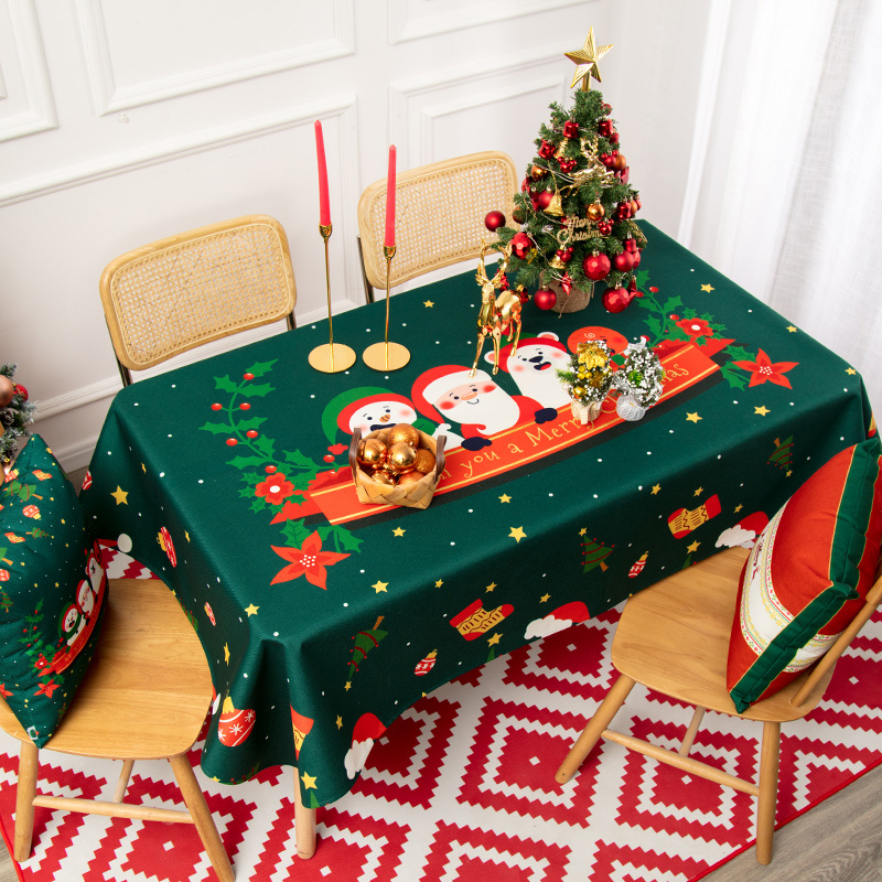 Homeex Arrange The Red Green Table Cloth Cotton And Linen Full of stars
