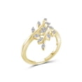 thumbnail image 2 of JewelersClub 1/4 Carat T.W. White Diamond 14K Gold Over Silver Leaf Ring, 2 of 4