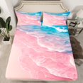 thumbnail image 2 of Erosebridal Pink Beach Twin Sheet Sets, Romantic Ocean Bedding Twin Size, Coastal Marine Reversible Bed Sheets Twin, Microfiber Bedroom Decoration, 3pcs, 2 of 7