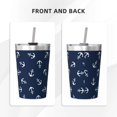 thumbnail image 3 of PAYOHTO Anchors Navy Blue Insulated Stainless Steel Tumbler 12 oz Thermos Come with Straw Kids Leak-Proof Travel Mug Cup, 3 of 7