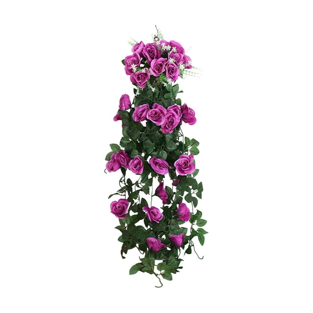 Flores artificiales de rosas colgantes, enredaderas de seda sintética, imitación de orquídeas, follaje para decoración de interiores y exteriores, hogar, jardín, bodas y patios.