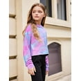 thumbnail image 4 of Oudiya Kids Tie Dye Sweatshirt Crop Tops Hoodie Long Sleeve Pullover for Girls, 5-13 Years, 4 of 8