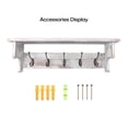 thumbnail image 2 of 35.8in Wall Mounted Coat Hooks with Shelf Rustic Wood Coat Rack with 8 Dual Metal Hooks, 2 of 5