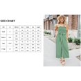 thumbnail image 4 of Women's Jumpsuit-Casual Off Shoulder Sleeveless Ruffle Button Belt Wide Leg Jumpsuits Rompers Summer, 4 of 6