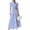 Blue, variant on utcoco Womens Striped Button Down Shirt Dress Casual Puff Short Sleeve Ruffle Hem Maxi Dresses with Belt