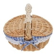 thumbnail image 2 of Gran 15.4 Canasta De Picnic De Picnic De Mimbre Cestas De Picnic Vacías Con Tapa, Cesta De Picnic Con Manijas Plegables Para Picnic, Cuerpo A Cuadros, Cuerpo Tejido Resistente, 2 of 7