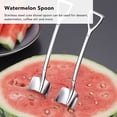 thumbnail image 3 of Watermelon Spoon, Reusable Durable Stainless Steel Cute Shovel Spoon Small Portable for Home 4 Pointed Shovel, 3 of 5