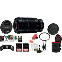 Panasonic Leica DG Vario-Elmarit 50-200mm F/2.8-4 ASPH. POWER O.I.S. Lens with 2x 64 Memory Cards and More (International Model)