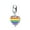 Multicolor, variant on Womens Unisex Sterling Silver Rights Rainbow Heart Dangle Charm Bead Disc Tag