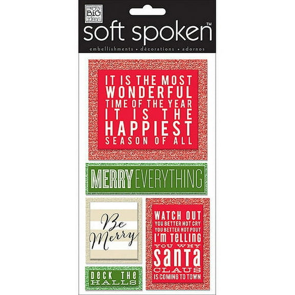 Me & My Big Ideas SSL-14 Soft Spoken Themed Embellishments-Merry Everything