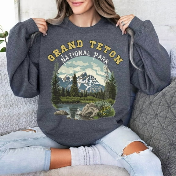 Velto Grand Teton National Park Sweatshirt Wyoming Adventure Travel, Full size S-5XL