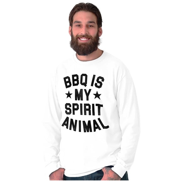BBQ Spirit Animal Foodie Saying Plus Size Long Sleeve Graphic Tee Shirt Brisco Brands 2X