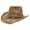 Khaki, variant on AWZXDE Men Women Casual Straw Sun Hat For Outdoor Travel Leisure Cowboy Style