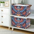 thumbnail image 2 of Yayeee Foldable Storage Basket for Shelves with Handles Set of 2 Waterproof Cloth Bins, Blue Abstract Eagle, 2 of 7