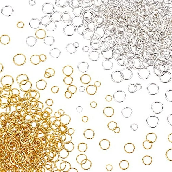 1000 Pcs Bague Saut Dorée Argentée Anneaux Ouverts Bagues Connecteurs en Fer Fabrication de Bijoux pour Boucles d'Oreilles Colliers Fabrication de Bijoux