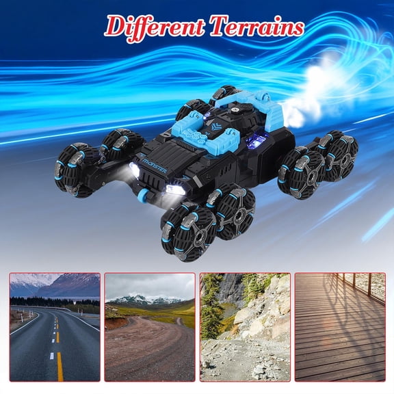 8WD Off-Road RC Stunt Car 8-Wheel Drive 360° Rotation Lights Music