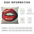 thumbnail image 6 of Acheng  Red Lips Throw Pillow Cover with White Teeth Sexy Biting Lips Pop Art Woman Square Pillow Case Cushion Cover for Father's Day Home Car Decorative 2 pcs White, 6 of 6