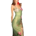 thumbnail image 3 of Hirigin Women Sleeveless Maxi Dress Backless Bodycon Floral Printed Spaghetti Strap Long Dress Hollow Out One-Piece Summer Dresses, 3 of 7