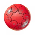 thumbnail image 1 of Tambor HUOGUO de acero, 8 notas, 15 cm, con mazas, color rojo, 1 of 5