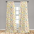 thumbnail image 5 of Ambesonne Hedgehog Curtains, Dotted Floral Striped, Pair of 28"x95", Multicolor, 5 of 5