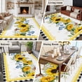 thumbnail image 5 of Large Area Rugs for Living Room Bedroom, Sunflower 6'x9' Rug Washable Carpet Runner Indoor Outdoor, Yellow Flowers Black White Plaid Farmhouse Botanical Non Slip Floor Mats Rug for Kitchen, Playroom, 5 of 8