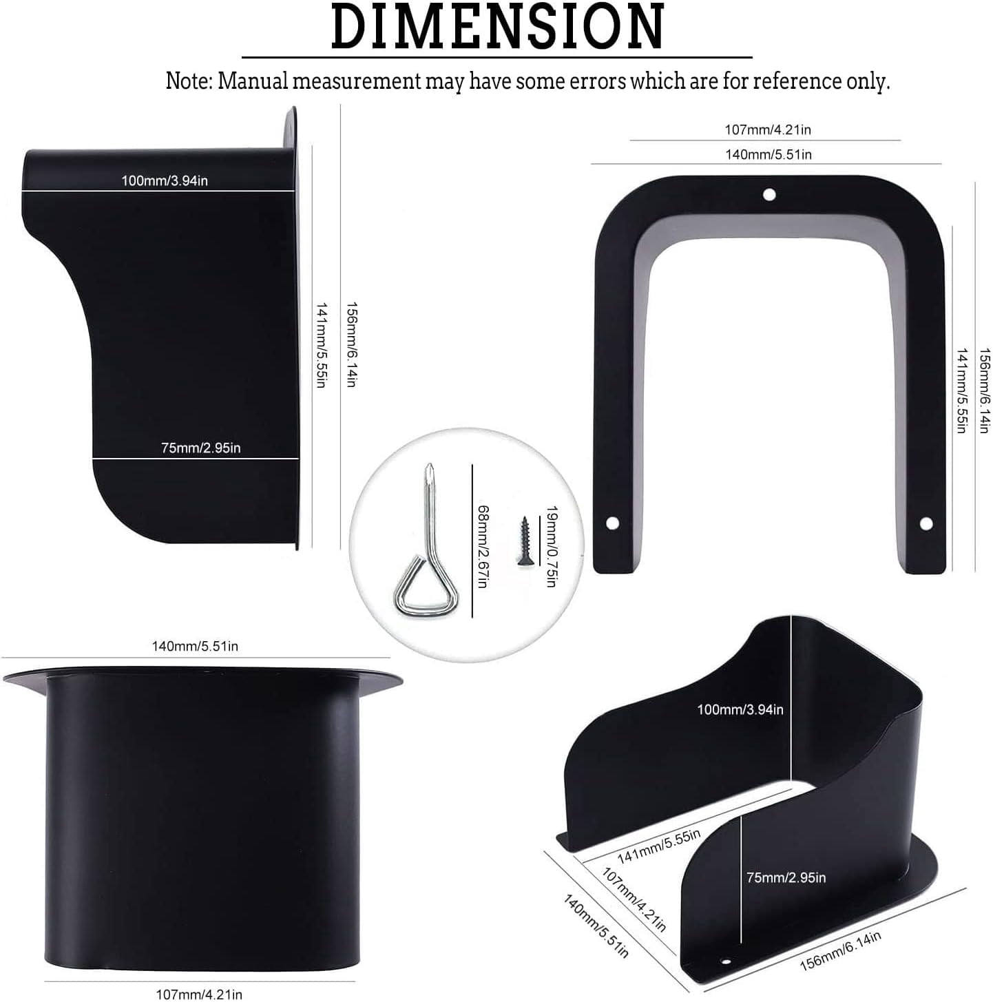 Doorbell Rain Cover, Ring Doorbell Anti-Glare Cover, Steel Doorbell Protector Cover, Compatible with Most Video Doorbell