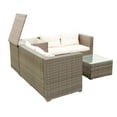 thumbnail image 6 of Hassch 4 Piece Patio Sectional Wicker Rattan Outdoor Furniture Sofa Set with Storage Box - Creme, 6 of 10