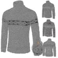 thumbnail image 1 of Jersey de punto con cuello alto grueso y acolchado para hombre, Jersey sencillo y delgado, Jersey de retazos, 1 of 3
