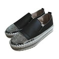 thumbnail image 2 of Tuobarr Womens Slip On Flat Shoes, Women's Fashion Color-matching Rhinestones Slip-on Loafers, Flat Skate Shoes, Flats Loafers for Women Black, 2 of 5