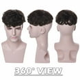 thumbnail image 5 of Benehair 100% Human Hair Top Toupee Piece Mans Wig Clip in Hairpiece Indian Remy Hair Replacement System Wigs Clip In Brown, 5 of 8