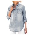 thumbnail image 2 of Lindreshi Shackets for Women with Pockets Women Casual Button Long Sleeve Cardigan Zipper Pocket Coat Jacket, 2 of 9