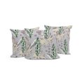 thumbnail image 3 of Set of Three 16" X 16" Gray and Purple Botanical Indoor Outdoor Throw Pillow, 3 of 5