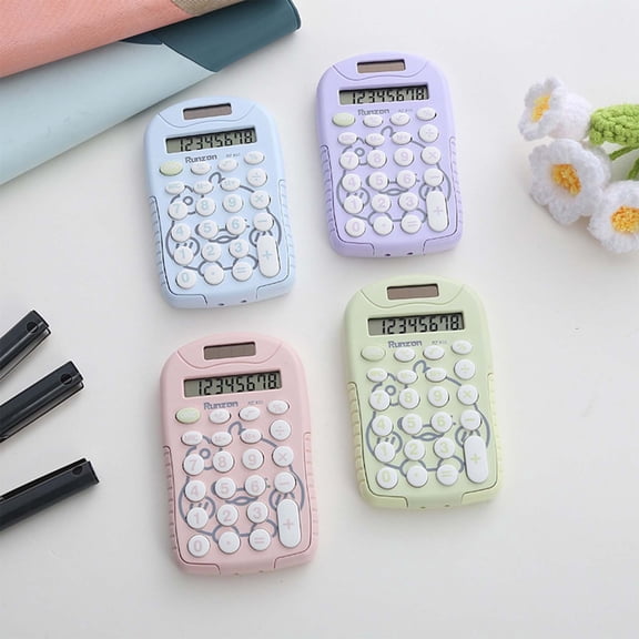 Under $1 Basic Calculator 8-Digit Mini Portable Candy Color Lightweight Sensitive Keys Pocket Size for Office Home College Teens by Xuniizn