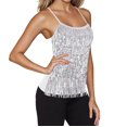 thumbnail image 2 of Laqbezok Women's Sequin Fringe Tank Top, Sparkly Tassel Camisole, Sexy Dance Rave Outfit, 2 of 4