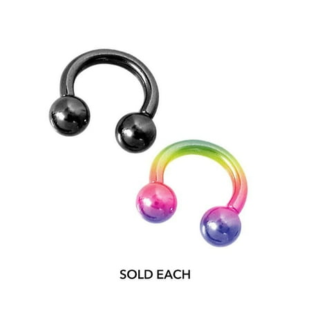 - Horseshoe Ring Circular Barbell Jewelry Titanium With Balls 14g 12g 10g 8g