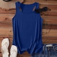 thumbnail image 6 of Tank Tops for Women, Crew Neck Sleeveless Solid Loose Shirts, Breathable Comfort Tops, Summer Lounge Fitness Wear | VerBelle,Blue L, 6 of 6