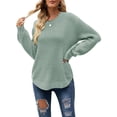 thumbnail image 1 of Bellella Pull Tricoté pour Femmes Couleur Unie Col Rond Pull de Travail Vert Menthe m, 1 of 3