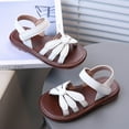 thumbnail image 6 of UngA Kids Sandals Girls Girls Sandals Low Heel Dress Ankle Strap Two Strapped Flower Wedding Party Shoes for Little Kid/Big Kid Girls Dance Shoes(White,Size 12.5), 6 of 6